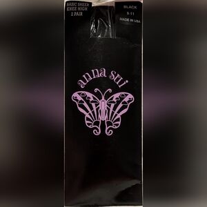 Anna Sui Black Sheer Knee Highs